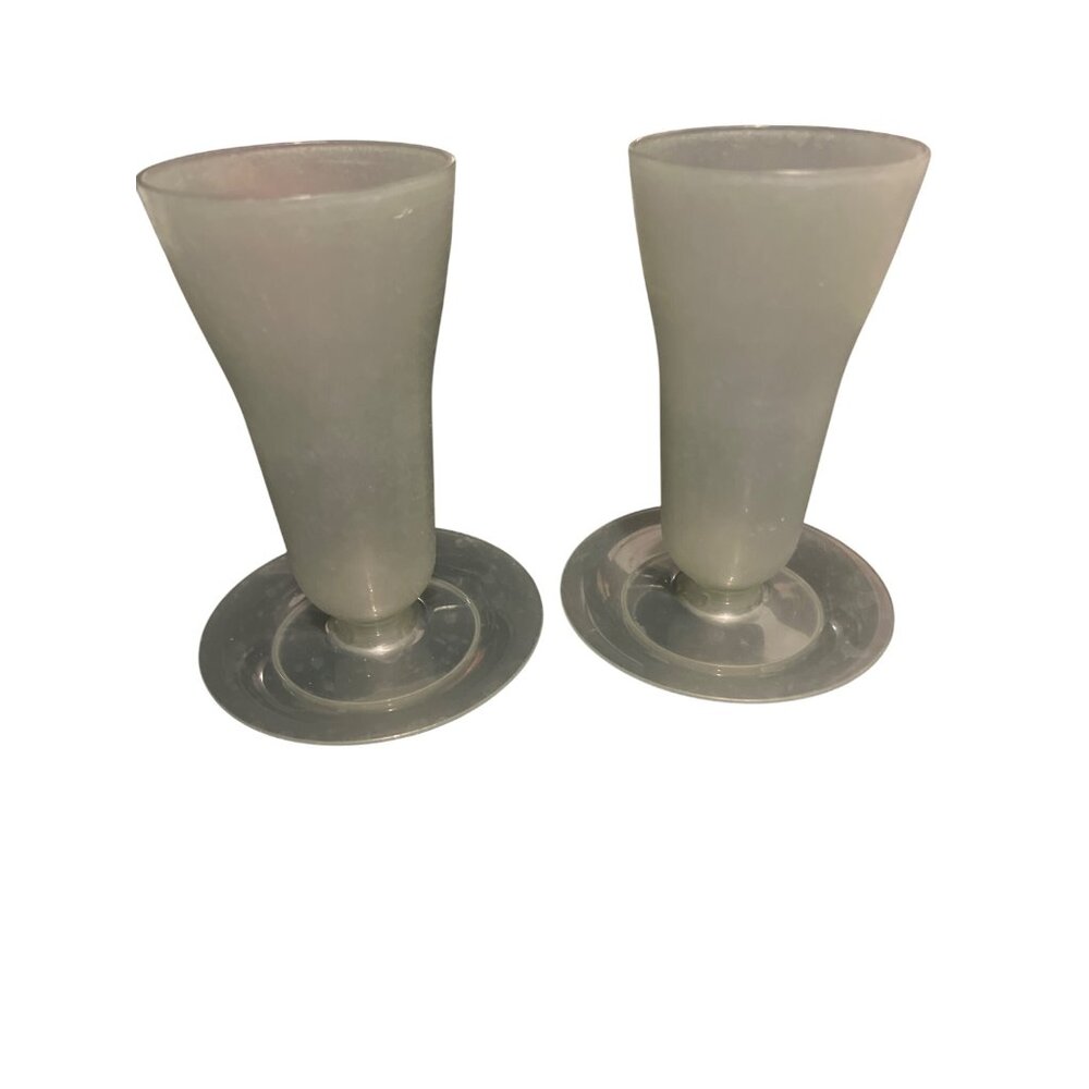 Set of 2 Vintage Tupperware Gray Parfait Dessert Cups 754 Replacements No Lids